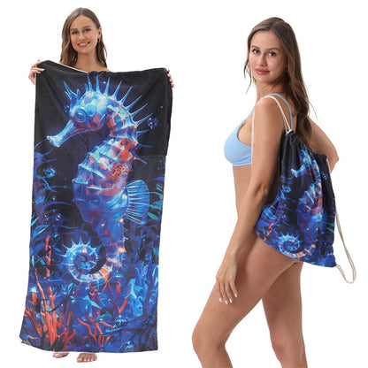 ⏰🔥LIMITED TIME 50% OFF!🔥50K+ SOLD!2-in-1 Printed Beach Towel Backpack