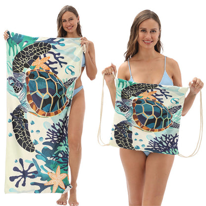 ⏰🔥LIMITED TIME 50% OFF!🔥50K+ SOLD!2-in-1 Printed Beach Towel Backpack