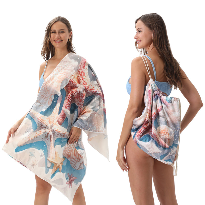 ⏰🔥LIMITED TIME 50% OFF!🔥50K+ SOLD!2-in-1 Printed Beach Towel Backpack
