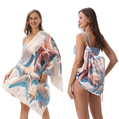 ⏰🔥LIMITED TIME 50% OFF!🔥50K+ SOLD!2-in-1 Printed Beach Towel Backpack