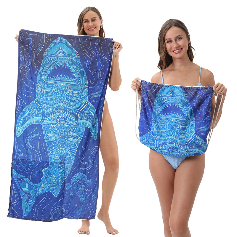 ⏰🔥LIMITED TIME 50% OFF!🔥50K+ SOLD!2-in-1 Printed Beach Towel Backpack