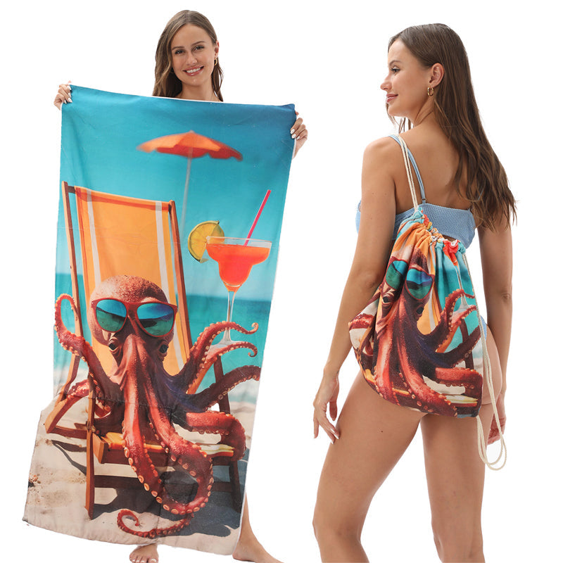 ⏰🔥LIMITED TIME 50% OFF!🔥50K+ SOLD!2-in-1 Printed Beach Towel Backpack