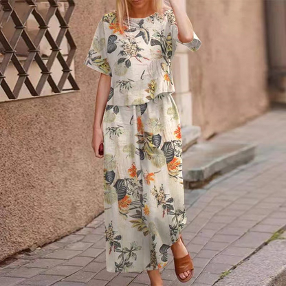 🔥✨50% Off⏰Women's Loose Print Top ＆ Pants 2-Piece Set