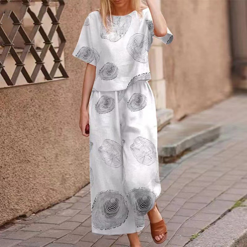 🔥✨50% Off⏰Women's Loose Print Top ＆ Pants 2-Piece Set