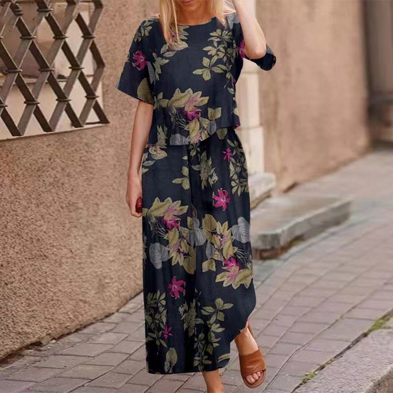 🔥✨50% Off⏰Women's Loose Print Top ＆ Pants 2-Piece Set