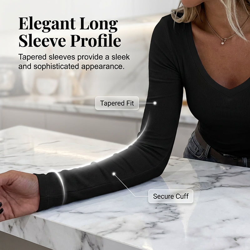 Slim Fit Basic V-Neck Tee for Women
