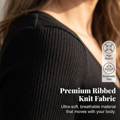 Slim Fit Basic V-Neck Tee for Women