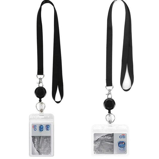 🌟Black Lanyard and Waterproof ID Badge Holder Set🎯 Well-Organized 🏅