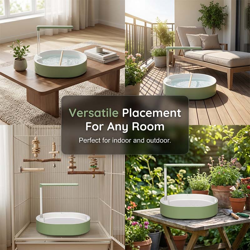 Electric Bird Bath with Shower & Perch