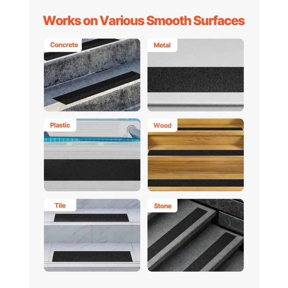 Non-slip stair tread tape with a strong adhesive backing – suitable for both indoor and outdoor use