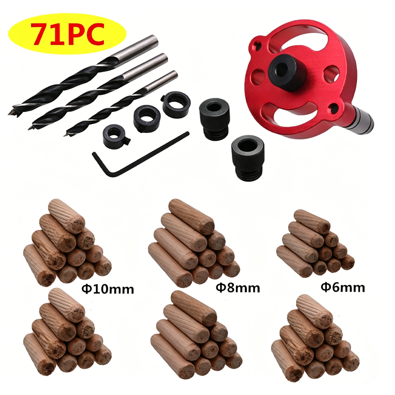 🔨  Self-Centering Dowel Jig Kit – Precision Drilling, Perfect Wood Joints Every Time ✅