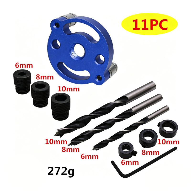 🔨  Self-Centering Dowel Jig Kit – Precision Drilling, Perfect Wood Joints Every Time ✅