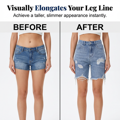 Women's Ripped High-Waist Denim Bermuda Shorts