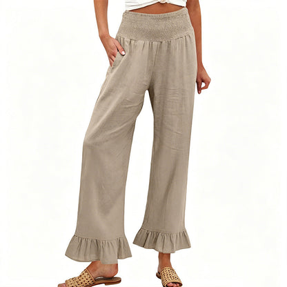 Boho Style Ruffle Trim Lounge Pants for Women