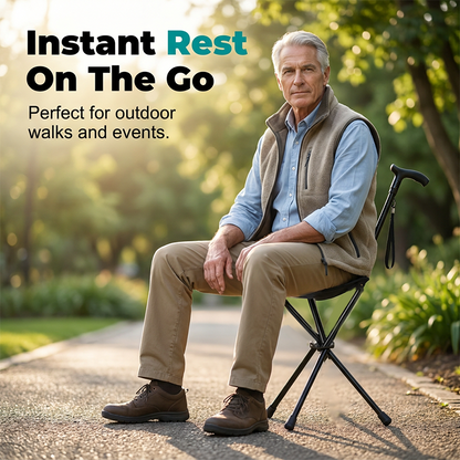 Folding Walking Cane with Seat