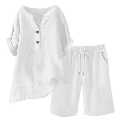 🔥Limited-time offer-Women's Cotton Linen 2-Piece Outfit Set