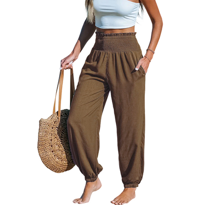 ⏳🔥LIMITED-TIME 50% OFF! 🌞 Women’s Smocked High Waist Harem Pants – Effortless Summer Comfort ✨