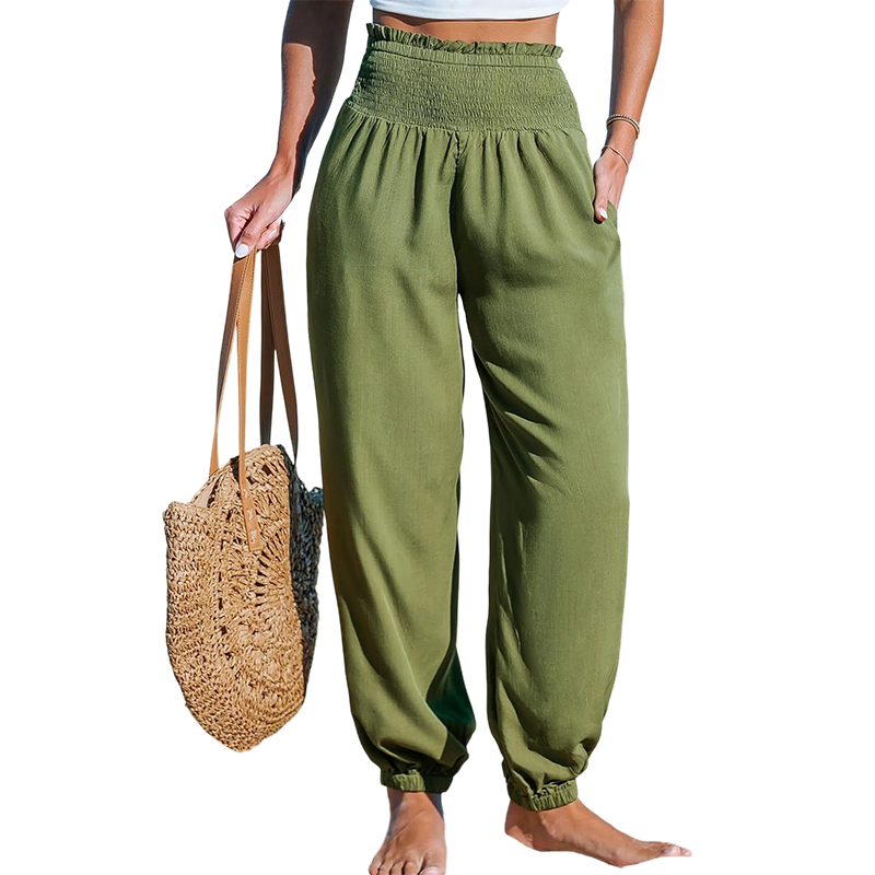 ⏳🔥LIMITED-TIME 50% OFF! 🌞 Women’s Smocked High Waist Harem Pants – Effortless Summer Comfort ✨