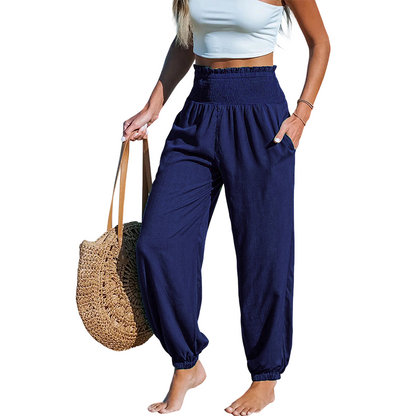 ⏳🔥LIMITED-TIME 50% OFF! 🌞 Women’s Smocked High Waist Harem Pants – Effortless Summer Comfort ✨