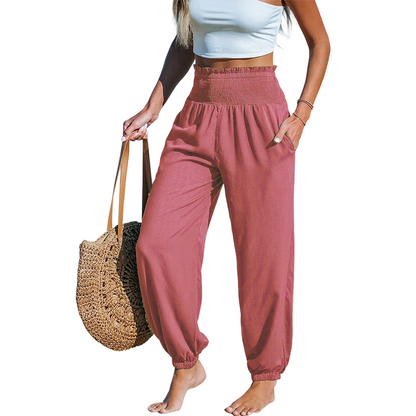 ⏳🔥LIMITED-TIME 50% OFF! 🌞 Women’s Smocked High Waist Harem Pants – Effortless Summer Comfort ✨