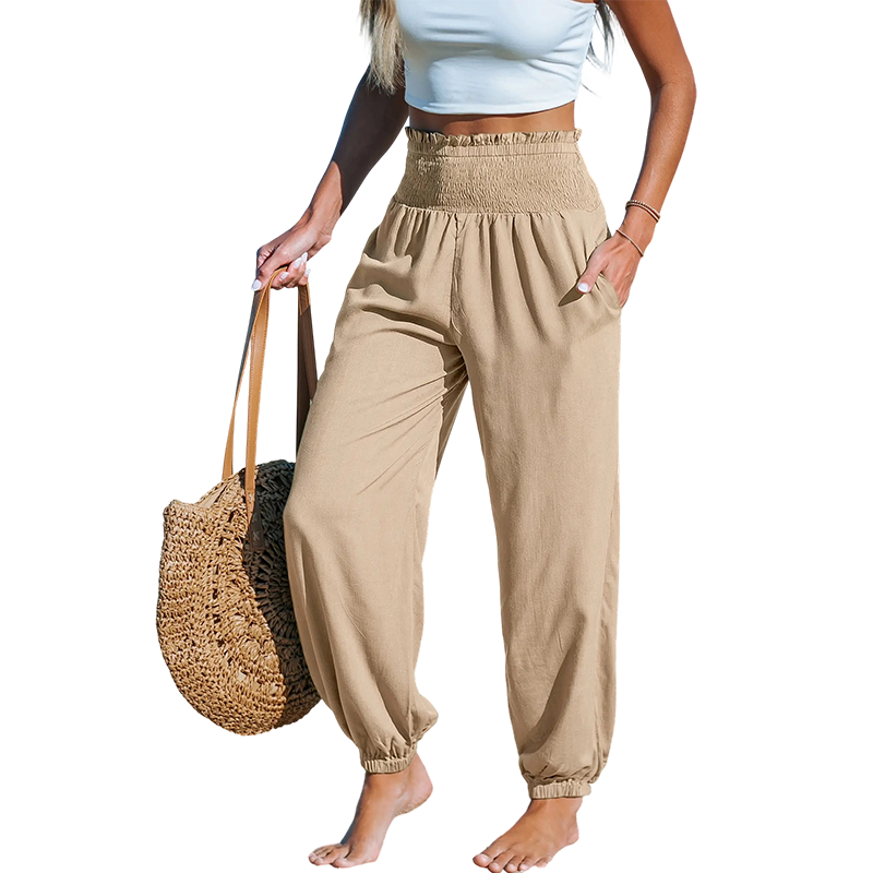 ⏳🔥LIMITED-TIME 50% OFF! 🌞 Women’s Smocked High Waist Harem Pants – Effortless Summer Comfort ✨