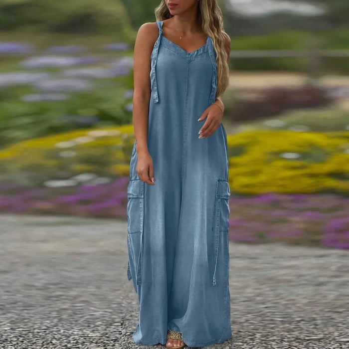 🔥New Hot Selling❤️‍🔥Women's Loose Wide-Leg Jumpsuit with Pockets
