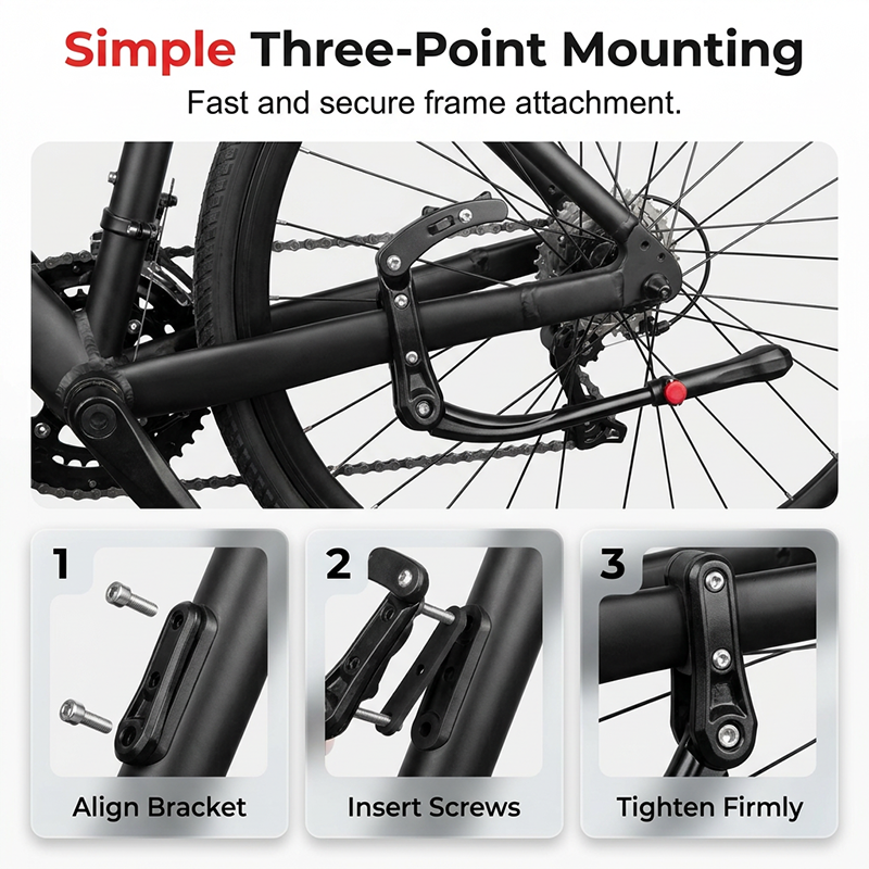 🚲🔧 Universal Adjustable Aluminum Alloy Bicycle Side Stand – Lightweight and Sturdy – Cash on Delivery ✅